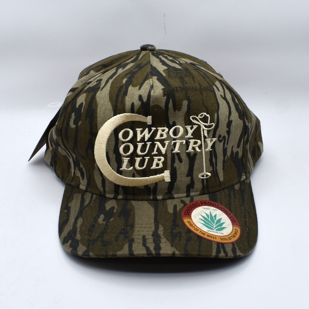 Sendero Provisions Cowboy Country Club Mossy Oak Bottomland Snapback Hat Cap NWT